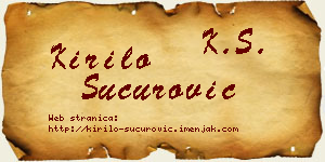 Kirilo Šućurović vizit kartica